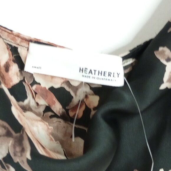 Heatherly Black Floral Valentina Spaghetti Strap Cowl Neck Bodyshirt - Picture 4 of 11